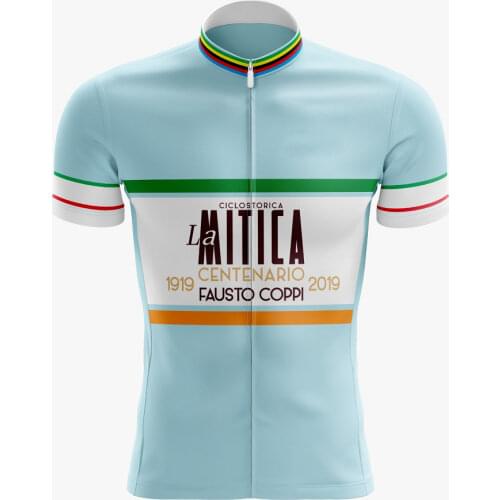 1919-2019 Short Sleeve La Mitica Retro Wielershirt Men Cycling Jersey Bike Team Race Top Classical Clothing Breathable
