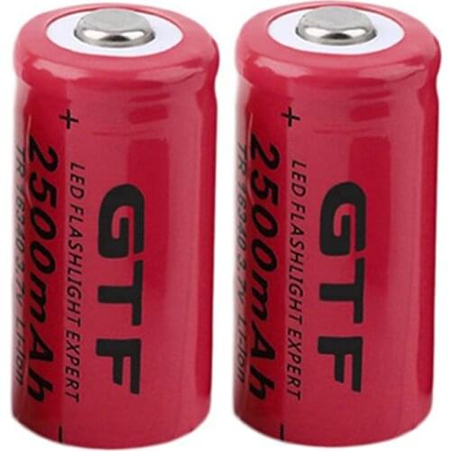 GTF 6/8/10pcs 16340 2500mAh 3.7V Li-ion Rechargeable Batteries TR 16340 Lithium Batteries For Flashlight Torch Toy Power Bank
