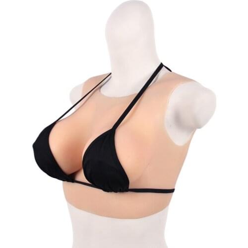 Round Neck Prosthetic Breasts Fake Mother Silicone Fake Breasts Sexy Solid Simulation C D F Cup Breast Pad Insert Fake Breasts