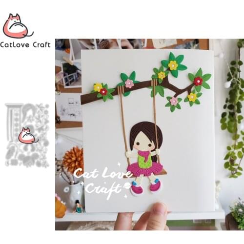 Catlove Swing Girl Metal Cutting Dies Scrapbooking Mold Knife Stencil Die Cuts Card Making DIY Craft Embossing New Dies For 2021