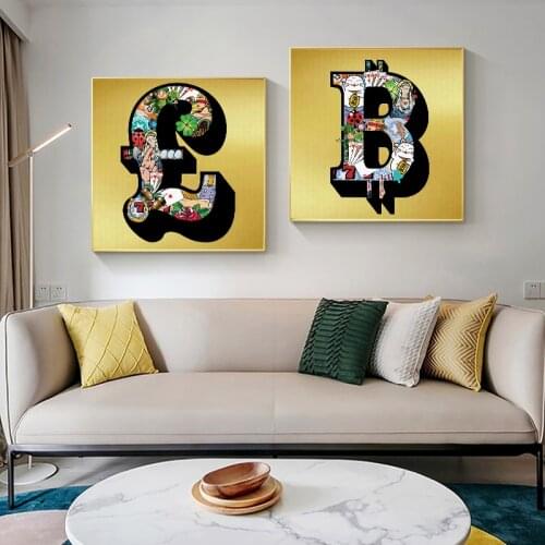 Lovely Fahion Graffiti Art Money Paintings on The Wall Canvas Oil Posters Photo Pictures Living Room House Home Decora Cuadros