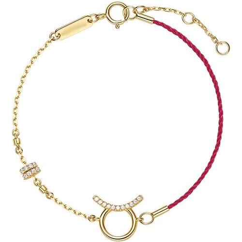 SLJELY Fashion Pure 925 Sterling Silver Adorable Calf Bracelet Micro Zirconia Stones 2021 Zodiac Ox Fine Brand Jewelry for Women