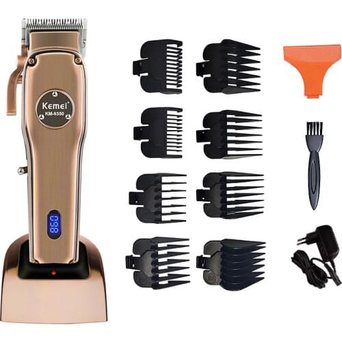 Rose Gold Power Hair Trimmer Mens Rechargeable Electric Hair Clipper Cordless Haircut Adjustable Ceramic Blade Shaving Machine