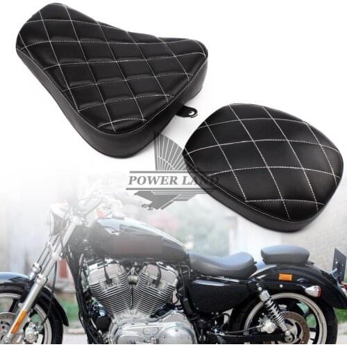 Motorcycle Front Driver+Rear Passenger Two Up Seat Sofa Tour Seat Bench Rear Cushion Fits for Harley Sportster 883 1200
