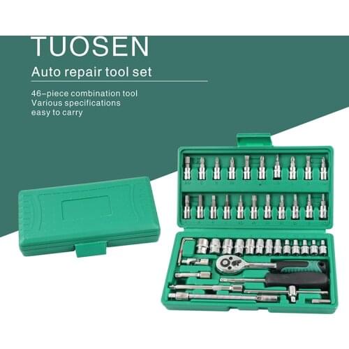 Car Mechanic Hand Tools Repair Tool Set Box Auto Kit Socket Professional Wrench Set With Ratchet Auto Kits Herramientas Sleeve