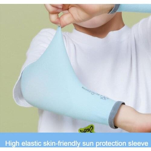 Children Ice Silk Sunscreen Oversleeve UV Blocking Summer Sweat Glove Sleeve Mosquitoes Cold-feeling Sleeve Protector