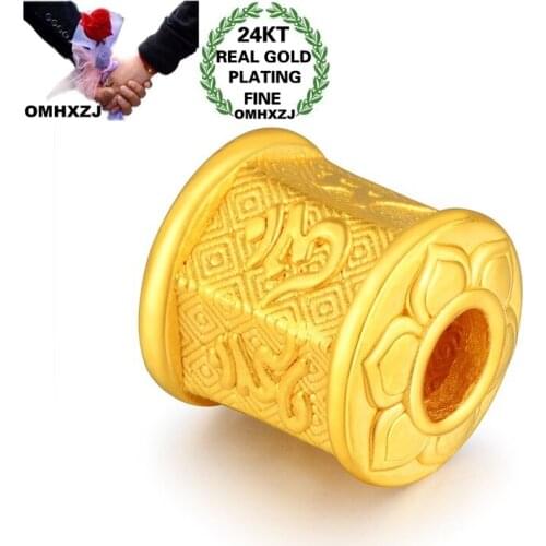 OMHXZJ Jewelry Wholesale CA371 European Fashion Woman Man Party Birthday Wedding Gift Words Beads DIY 24KT Gold Pendant Charm
