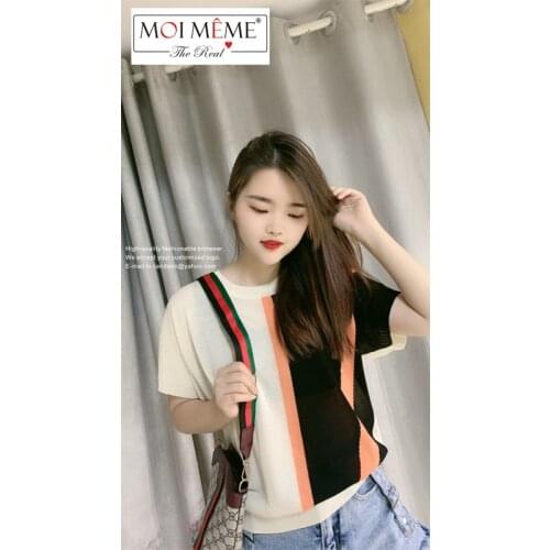 4 PCS Wholesale 2021New stylish women knitwear college students youth version womens short-sleeved O-Neck knitwear
