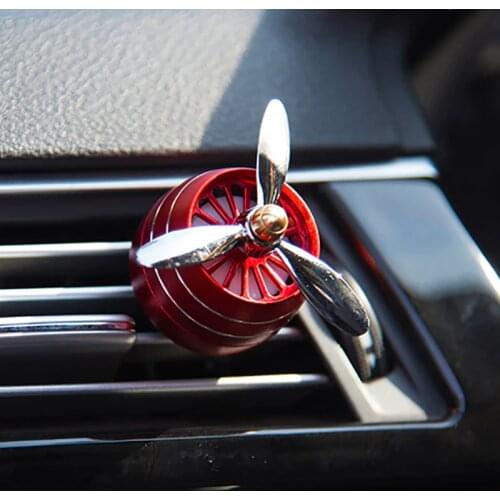 LED Light Car Perfume Diffuser Air Freshener Air Force 3 Vent Outlet Clip Automobiles Decor Propeller Fragrance Smell Ornament