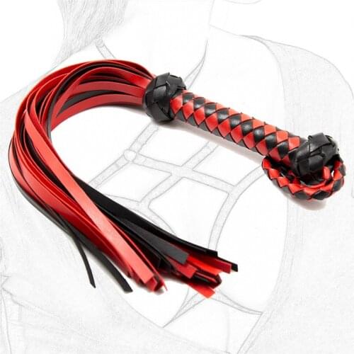 PU Leather Sex Handle Horse Whip BDSM Games Costumes Spanking Sexy Flirting Queen Whips Fetish Submissive Slave Flogger Cosplay