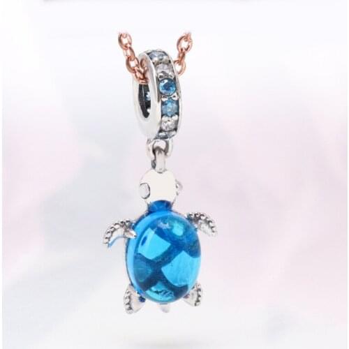 Beads Hot Summer Glass Turtle Pendant Creative Versatile Blue Turtle Necklace Female Pendant