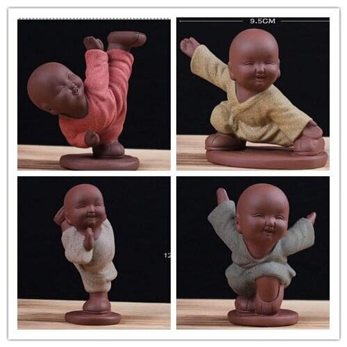 Purple Clay Tea Pet Toy Handmade Kungfu Buddhist monk Sand Tea Set for Kitchen Tea accessories Chinese Tea Tools Ceramic Gift