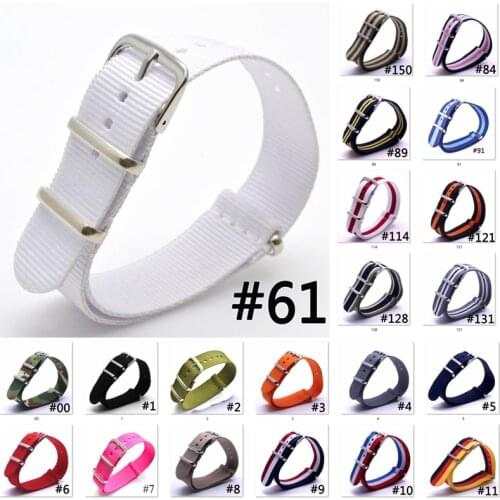 100Pcs 16/ 18/ 20/ 22/ 24mm Army Sports Nato Strap Fabric Nylon Watchband Buckle Belt Substitute DW Watch Bands Colorful Rainbow