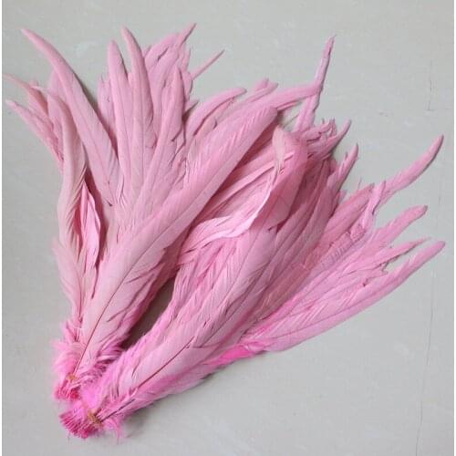 Pink color rooster tail feathers 100pcs/lot 16-18" cock feather diy Chicken Plumes for crafts