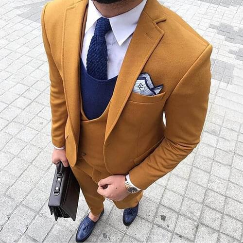 3 Pieces Wool Pink Mens Suit Casual Blazer Prom Brown Tuxedos Tweed Shawl Lapel Dinner Party Green Jacket For Wedding Grooms