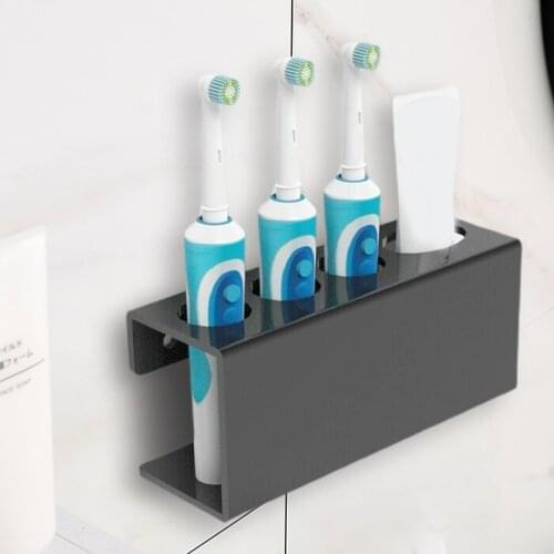 1PCS Traceless Stand Rack Toothbrush Holder Organizer Electric Toothbrush Wall-Mounted Holder Space Saving Bathroom Accessories