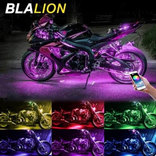 LED Car Motorcycle Decorative Ambient Lamp Flexible Strip Lights 5050 SMD APP Sound Control RGB Waterproof Moto Atmosphere Light