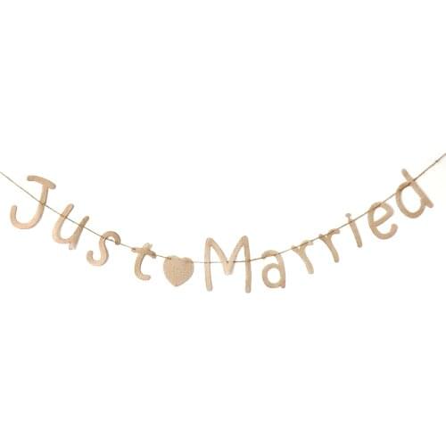 JUST MARRIED Burlap banner Wedding Party Flags Just Married Wedding Party Burlap Banner Wedding Party Hanging Decoration