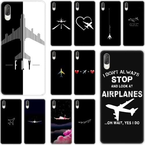 Aircraft Airplane fly patterned Hard Case For Sony Xperia L1 L2 L3 X XA XA1 XA2 XA3 Ultra 10 Plus E5 XZ XZ1 XZ2 Compact XZ3 XZ5