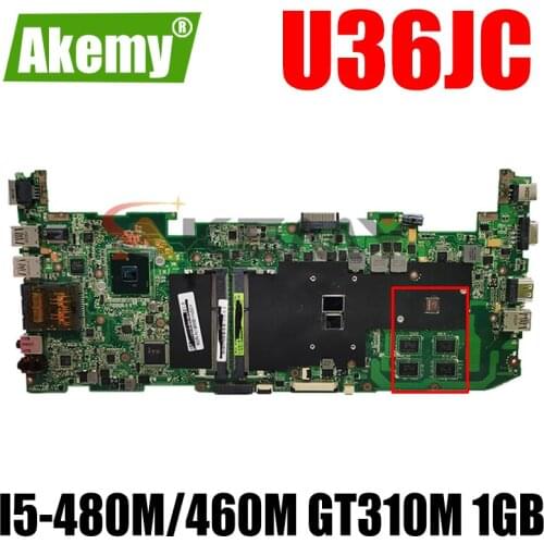 U36JC I5-480M/460M CPU GT310M 1GB N11M-GE2-S-B1 Mainboard REV 2.0 For ASUS U36JC U36J U36 Laptop Motherboard Test 100% ok