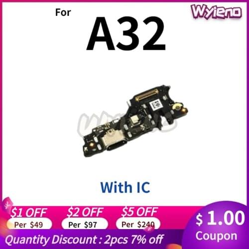 Wyieno For OPPO A32 / A53 2020 USB Charger Dock Charging Port Plug Connect Flex Cable Microphone MIC Board Headphone Audio Jack