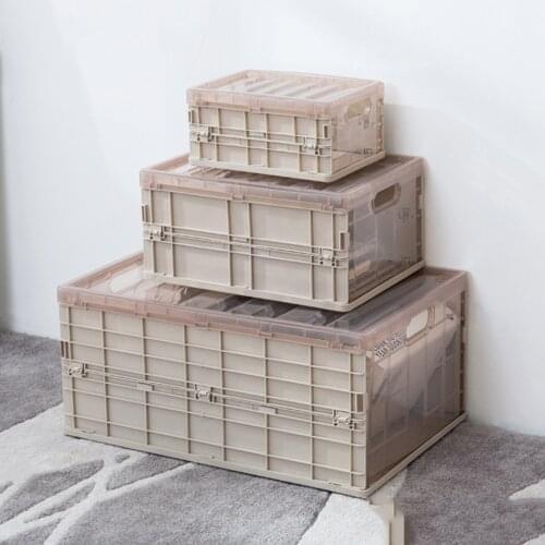 S/M/L Size Storage Box Basket Folding Case Collapsible Crate Boxes Desktop Holder Dustproof Odorless 3 Color