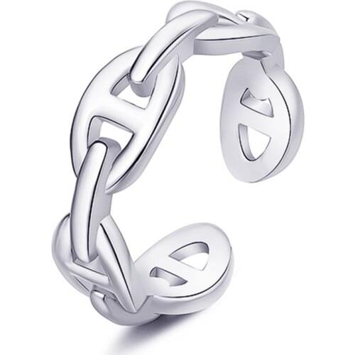 New Design Simple Style Chain Opening Tail Ring For Women Girls Fashion Geometric Adjustable Finger Jewelry Party Gifts