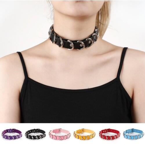 Sexy Multicolor Leather Woman Heart Punk Choker Collar Necklace Gothic Accessories Body Chocker Jewelry E31