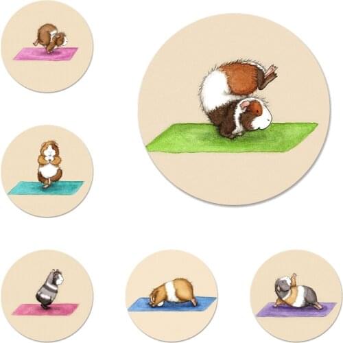 The Yoga Guinea Pigs Badge Brooch Pin Accessories For Clothes Backpack Decoration gift 58mm