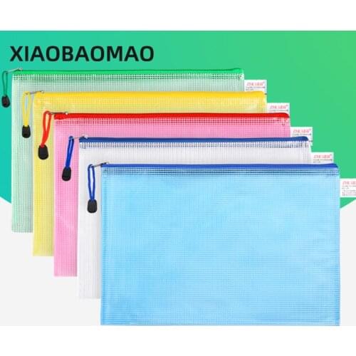 10pcs Document A5 File Bag Holder Storage Case Cosmetic Makeup Bag Student Stationery School Supplies Pen Bag Plastic Container