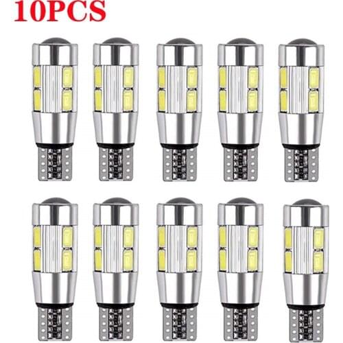 10X T10 10 SMD 5630 W5W 194 168 2825 501 10SMD 5730 LED Projector Lens Auto Clearance Lights Car Marker Lamp Parking Bulb Canbus