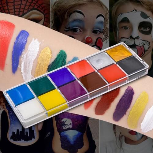 12 color body face painting makeup flash tattoo brush holiday painting makeup face painting play clown Halloween childrens toy