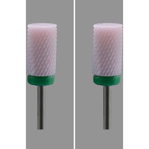 2pcs Pink Ceramic Nail Drill Bit - Large Barrel Bit C