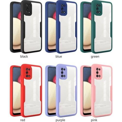 2 in 1 360 Full Body Shockproof Case For Samsung Galaxy A21s A82 A22 A32 5G A02s A72 A52 A32 A12 Transparent Cover Screen Film