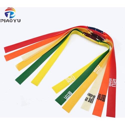 3pc Slingshots Flat Rubber Band Thicknes 0.5-0.8mm 6 Color Catapult Natural Latex Flat Elastic Resilient for Shooting