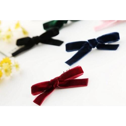 500pcs Girls Hair Clip Bowknot Hair Accessories Velvet Barrette