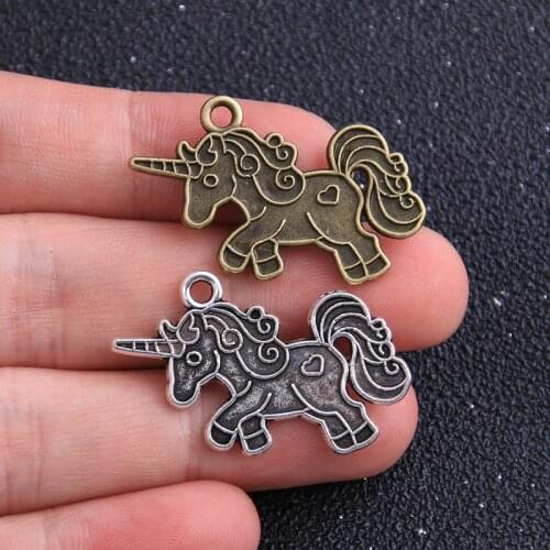 6pcs 22*35mm Two Color Metal Zinc Alloy Animal Horse Charms Fit Jewelry Medical Plant Pendant Makings