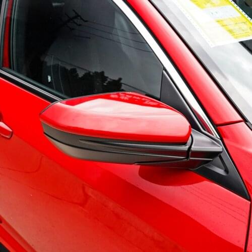 Car Red Right Side Mirror Cap Cover Replacement Plastic fit for Honda Civic 10th 2016 2017 2018 2019 2020