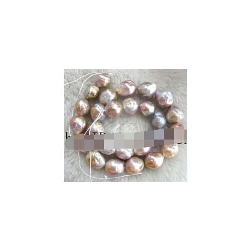 Free shipping freshwater pearl pink purple baroque reborn keshi l Necklace