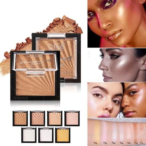 Makeup Shimmer Highlighter Face Brighten Glitter Palette Glow Contour Repair Bronze Powder Long-lasting Easy to Wear Cosmetics