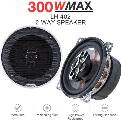 2pcs Durable 4 Inch 300W Car Coaxial Auto Audio Music Stereo Full Range Frequency Hifi Speakers Non-destructive Installation