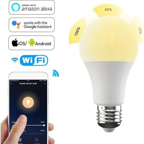 E27/B22 Smart Wifi Bulb Dimming Light Bulb 15W Cold&Warm Smart Light Bulb Voice Control APP Control Work With Alexa Google Home