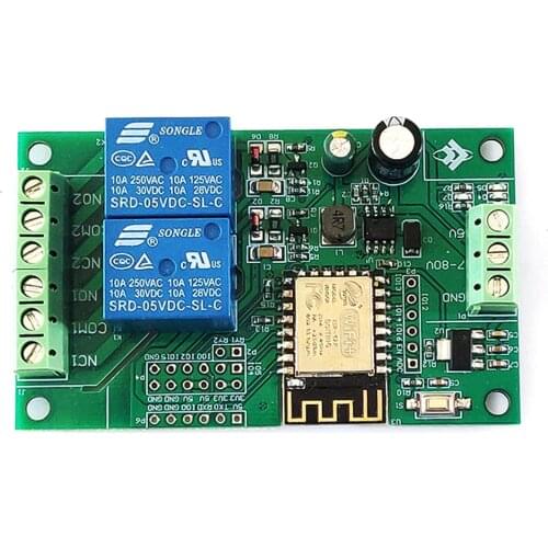 ESP8266 ESP-12F WiFi AC 250V / DC 30V 2 Channel Relay Module Wireless Development Board for Arduino Smart Home