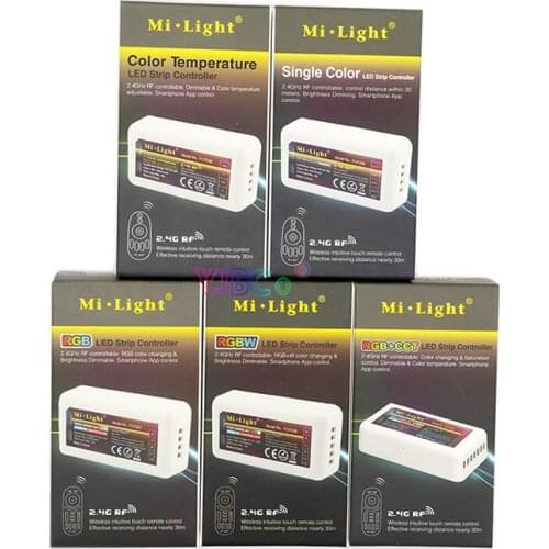 Milight 2.4G LED Strip Light Controller DC12V 24V Max10A dimming/Single Color/CCT/RGB/RGBW/RGB CCT Lamp Tape Dimmer Mi.light