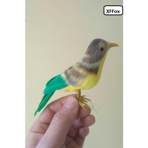 Mini cute real life bird model foam&feather simulation gray&yellow bird toy gift about 12cm xf0626