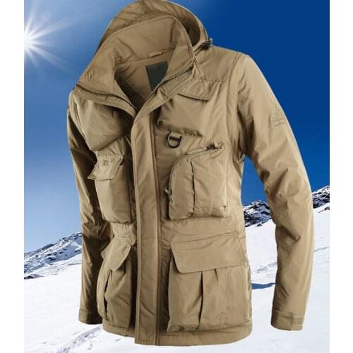 Men Jacket 2021 New Tactics Jackets Hooded Zipper Outwear Multi-pocket Cargo Coat Spring Winter Casual Wind Breaker Jacket Men