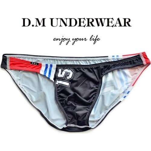 BITCED Mens Sexy Low-waist Briefs Quick-drying Breathable Seamless Multicolor Mens Sexy Ice Silk Ultra-thin Sexy Thong