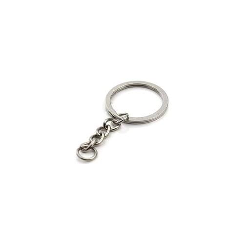 PARETO 1000pcs 25mm flat split rings with swivel hook nickel plated keychain bulk DIY accessories