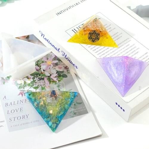 Pyramid Orgone Resina Epoxi Silicone Molds Geometry Flexible Triangular Pyramid Siliconen Mallen Jewelry Making Supplies