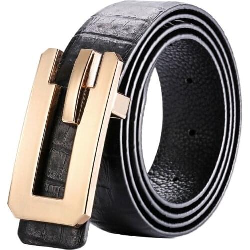 Maikun Mens Genuine Leather Alloy Plate Buckle Belt Creative Style Belt Fashion High Quality Silicone Film